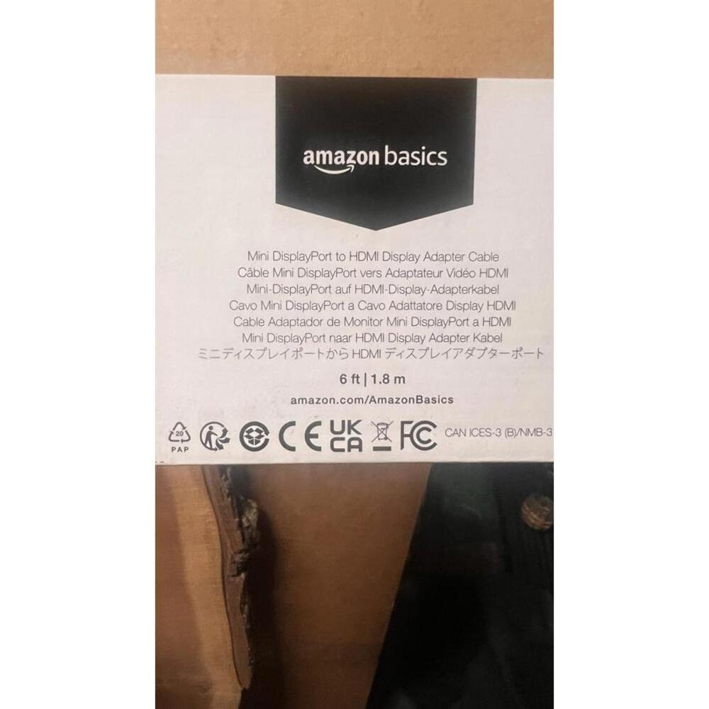 Amazon Basics Mini DisplayPort to HDMI Display Adapter Cable - 6 ft